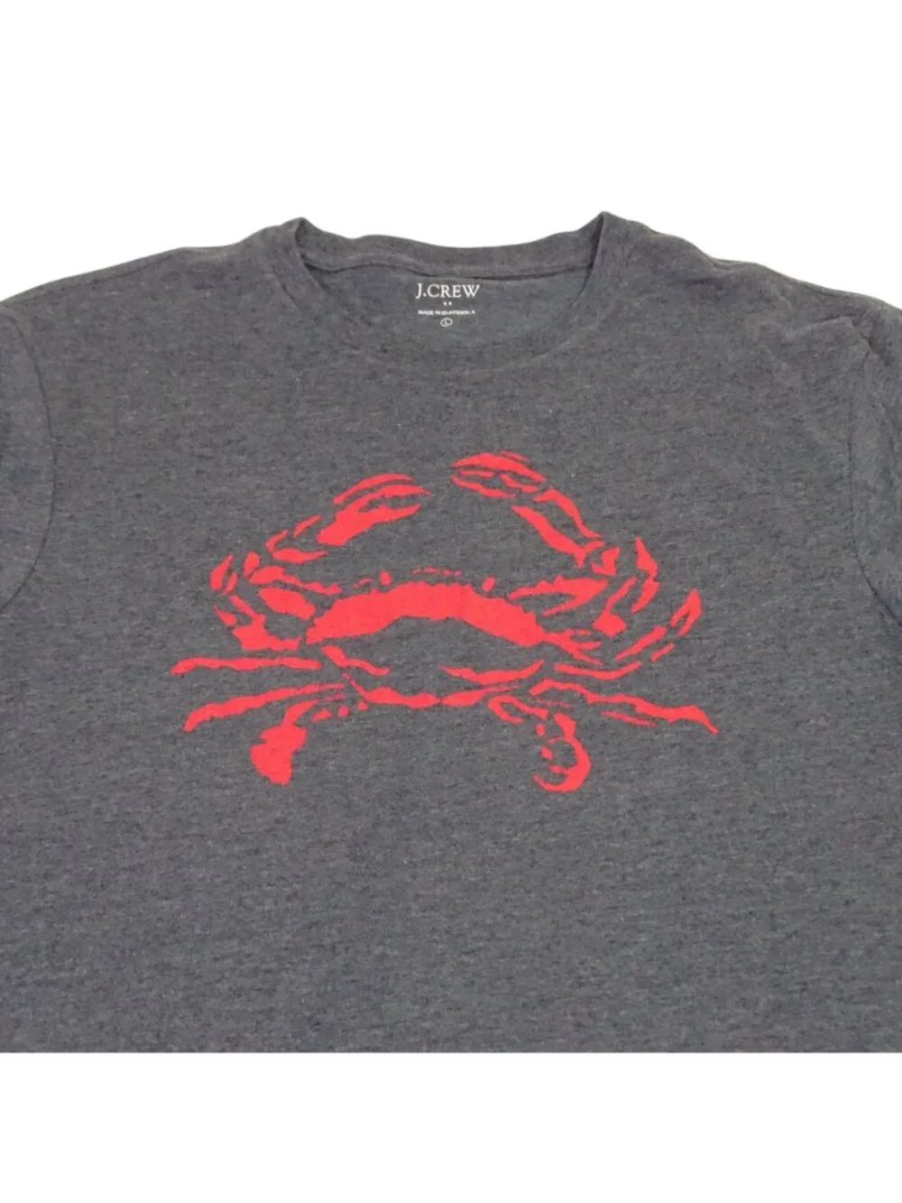 J. Crew Navy Short Sleeve Tee with Red Crab Graphic